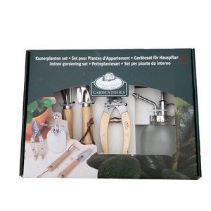 Esschert's Garden 4 Piece Gardening Tools Wood Pruner Trowel Fork Mister Set